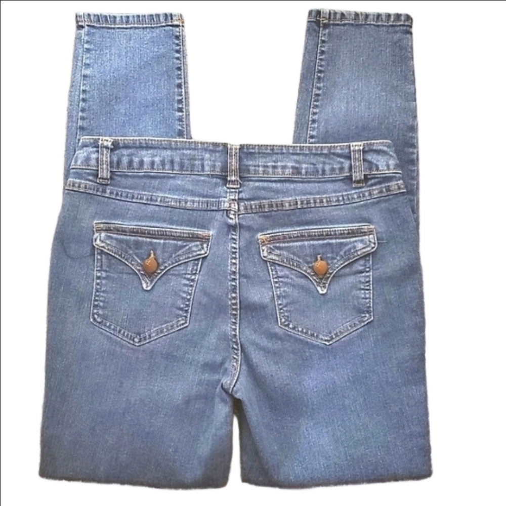 d.jeans FLAP POCKET MEDIUM WASH STRAIGHT LEG WOMENS JEANS STRETCH SZ6